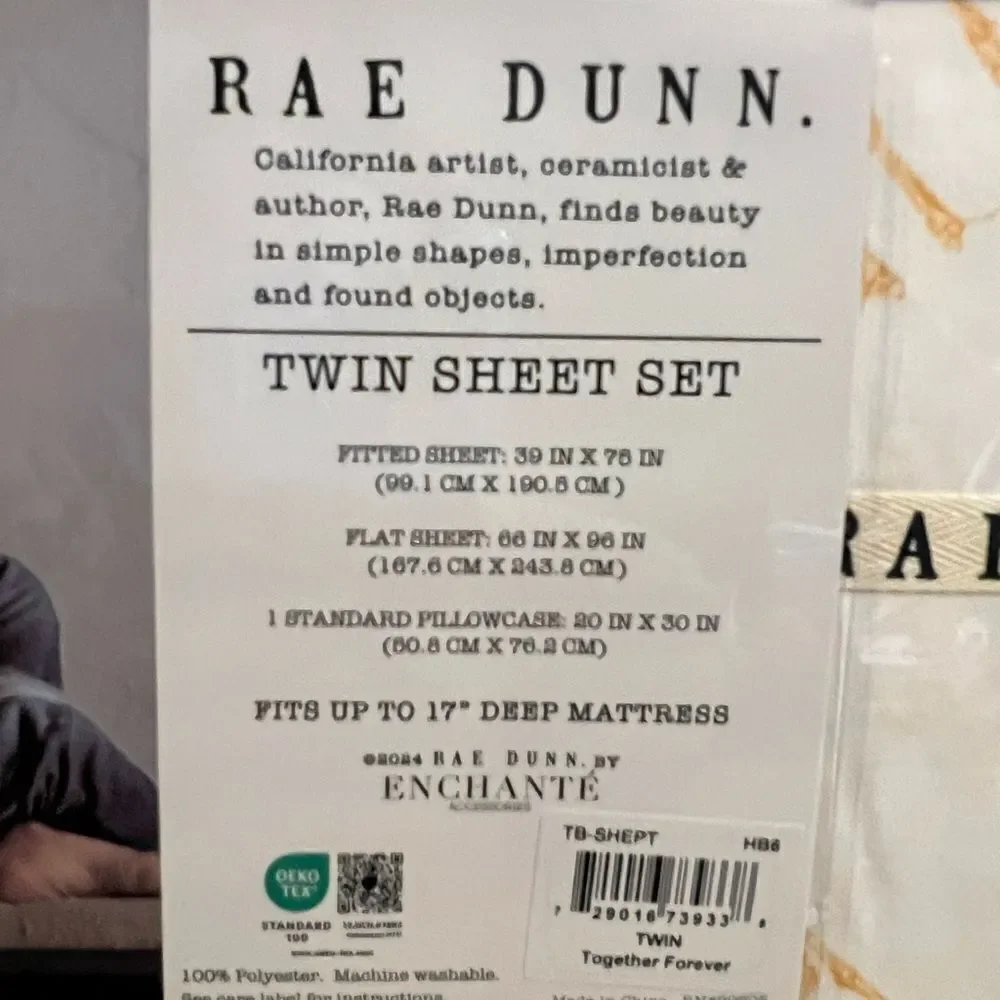 Rae Dunn Skeleton Halloween Twin Sheet Set